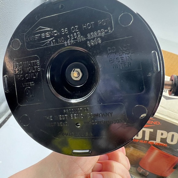 West Bend Vintage Hot Pot 36 Oz  2-6 Cup Plug In NOS New Old Stock TESTED 3253 - Picture 6 of 13